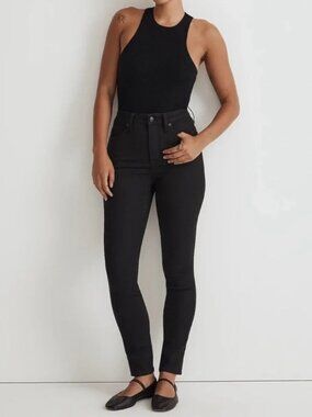 Madewell Black Roadtripper high rise curvy skinny jeans size 25